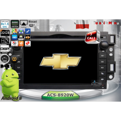 ACS 8920RL Radio dedykowane Chevrolet Epica Captiva Spark Aveo Android 8 CPU 8x1.5GHz Ram 2GHz Dysk 32GB Ekran HD MultiTouch OBD2 DVR DVBT BT Kam DVD